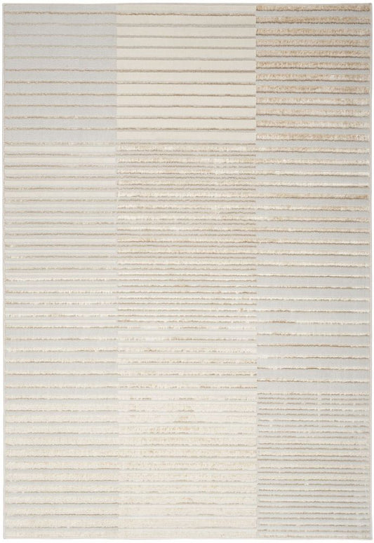 Nourison Brushstrokes BSK04 Rug - Beige &amp; Silver