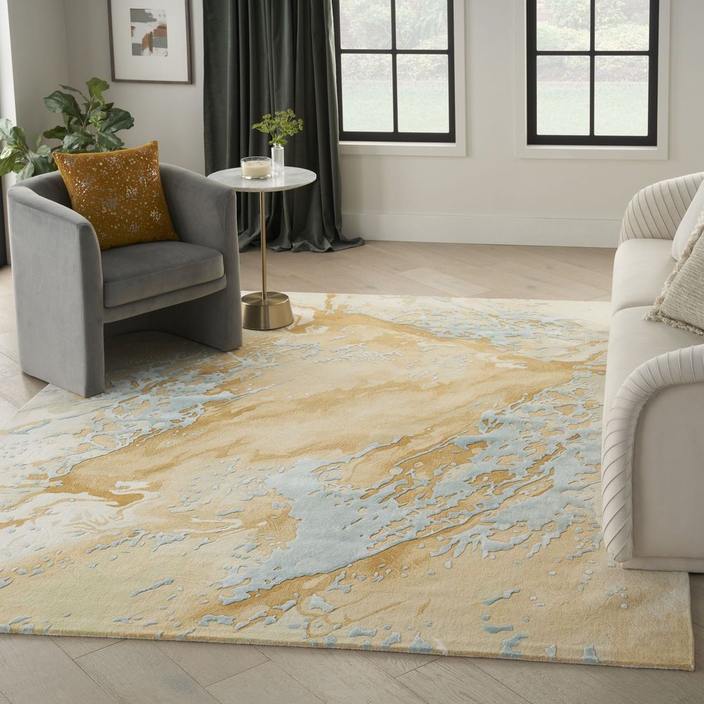 Nourison Prismatic PRS36 Rug - Sand &amp; Blue