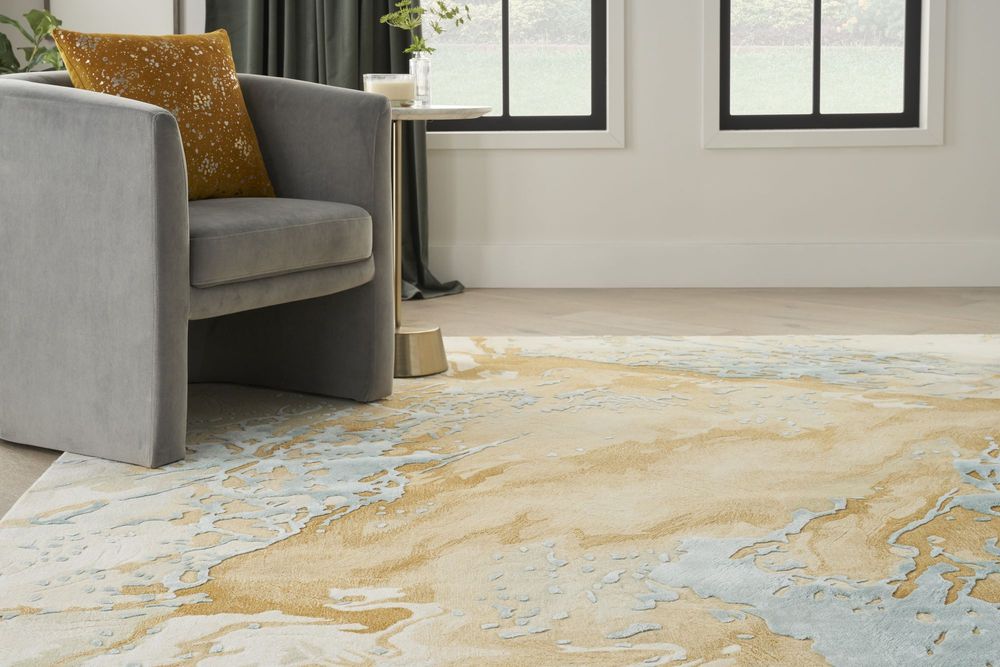 Nourison Prismatic PRS36 Rug - Sand &amp; Blue