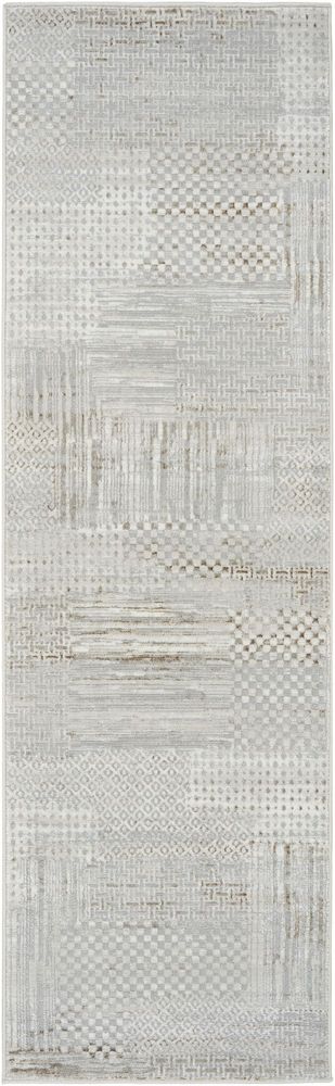 Nourison Glitz GLZ09 Runner Rug - Silver &amp; Grey