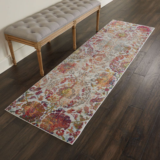 Nourison Ankara Global ANR06 Runner Rug - Ivory &amp; Orange