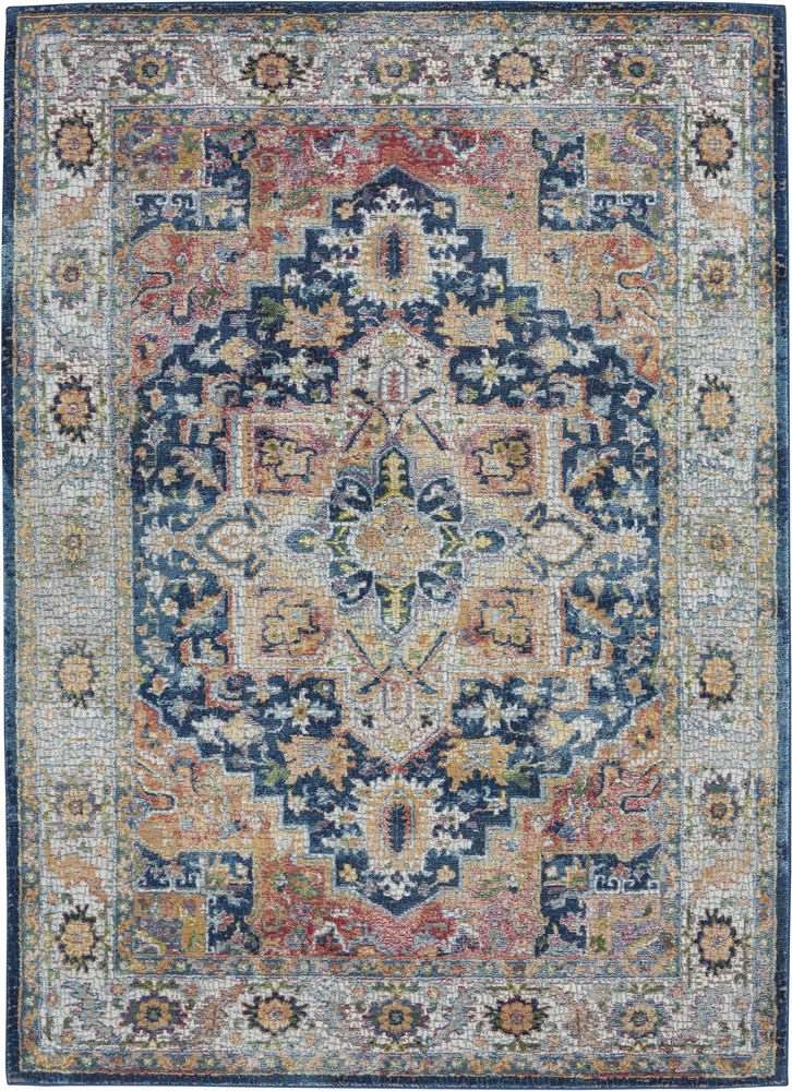 Nourison Ankara Global ANR11 Rug - Blue &amp; Multicolour