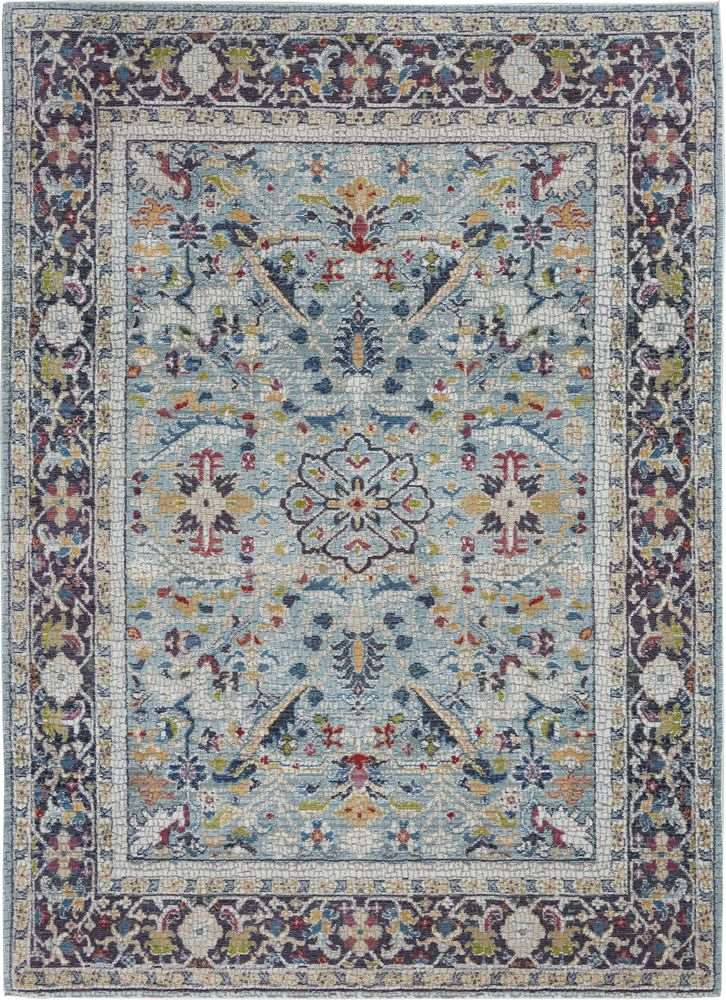 Nourison Ankara Global ANR14 Rug - Teal &amp; Multicolour