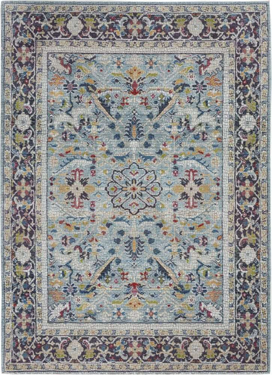 Nourison Ankara Global ANR14 Rug - Teal &amp; Multicolour