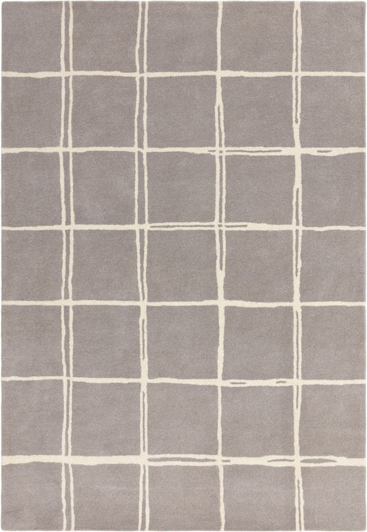 Asiatic London Contemporary Design Albany Rug - Grid Silver