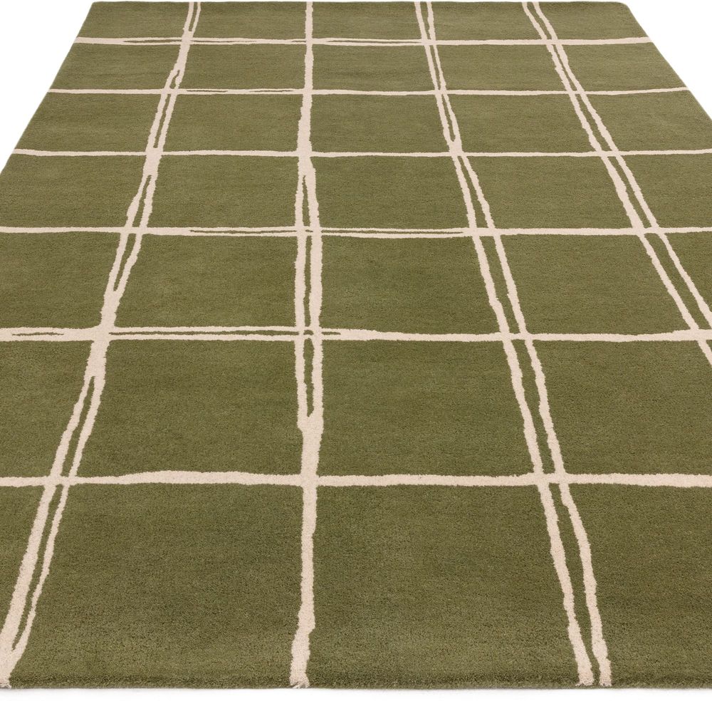 Asiatic London Contemporary Design Albany Rug - Grid Olive