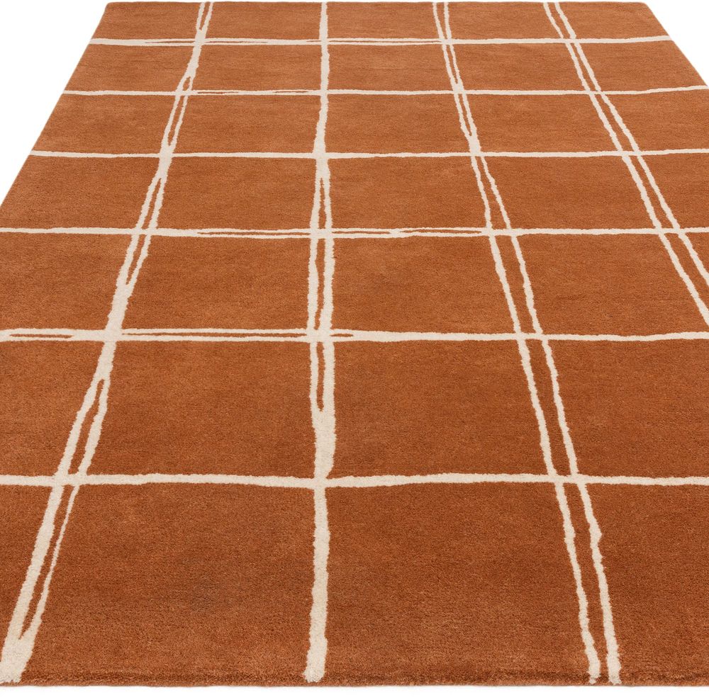 Asiatic London Contemporary Design Albany Rug - Grid Rust