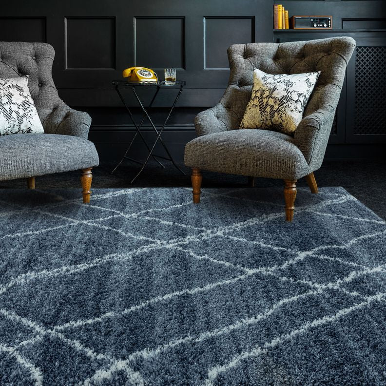 Asiatic London Cosy Textures Alto Rug - AL01 Blue &amp; Cream