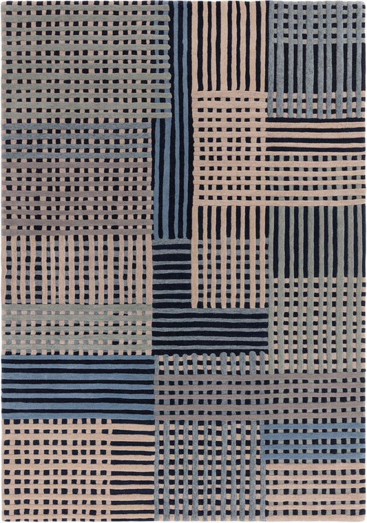 Asiatic London Contemporary Design Aspect Rug - Blue Multicolour