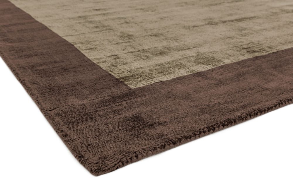 Asiatic London Contemporary Plain Blade Border Rug - Choco &amp; Mocha