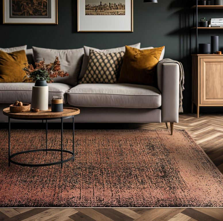 Asiatic London Contemporary Design Elodie Rug - Terracotta &amp; Black