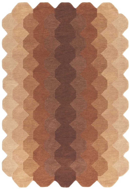 Asiatic London Contemporary Design Hive Rug - Rust