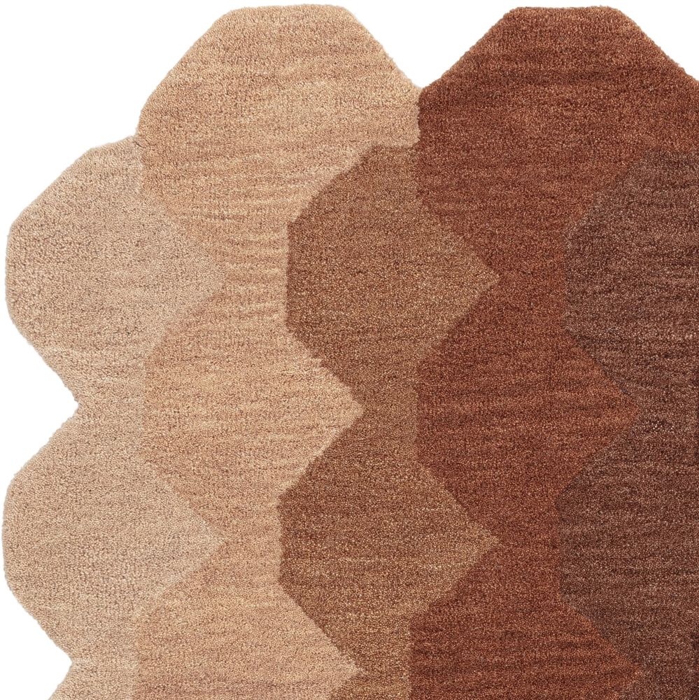 Contemporary Design Hive Runner Rug - Rust