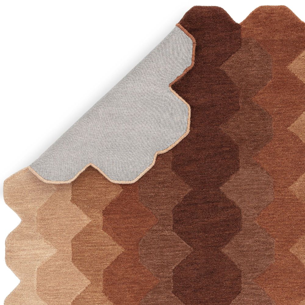 Contemporary Design Hive Runner Rug - Rust