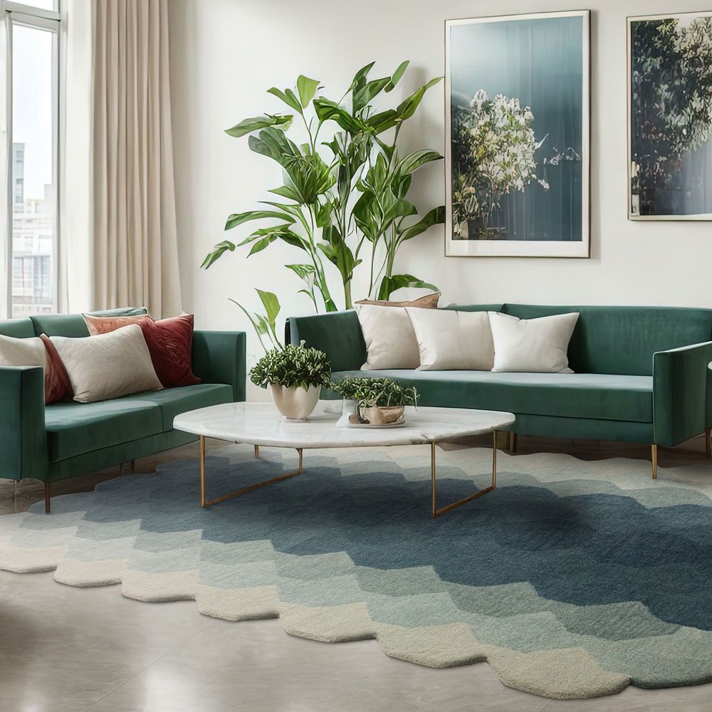 Asiatic London Contemporary Design Hive Rug - Teal