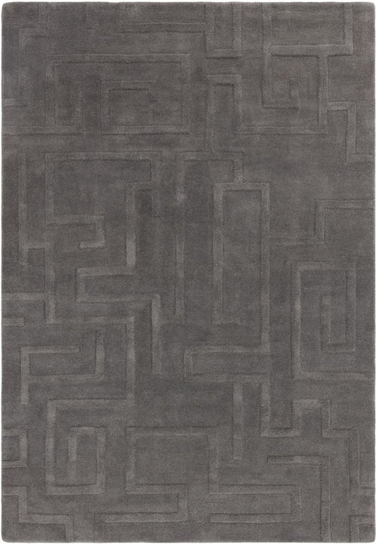 Asiatic London Contemporary Plain Maze Rug - Charcoal