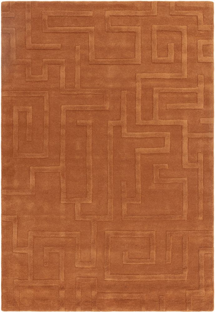 Asiatic London Contemporary Plain Maze Rug - Rust