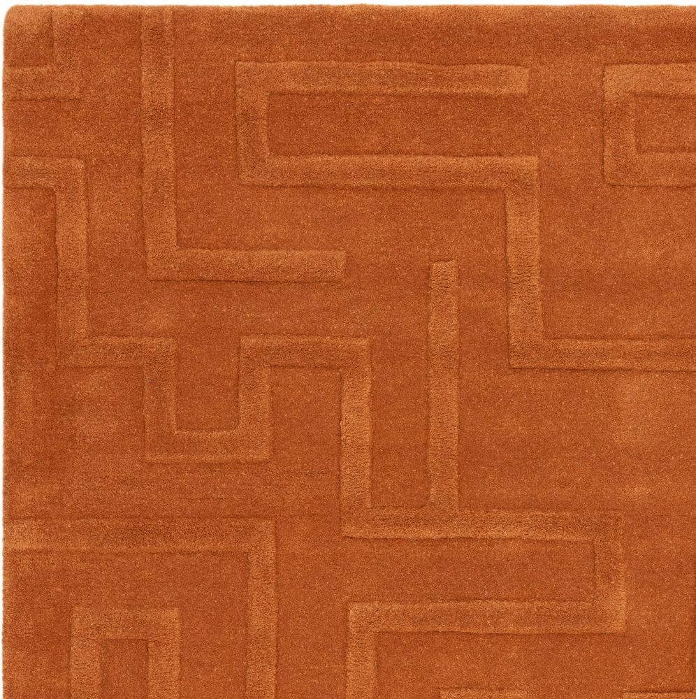 Asiatic London Contemporary Plain Maze Rug - Rust