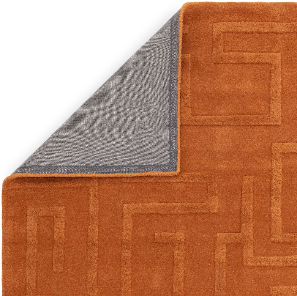 Asiatic London Contemporary Plain Maze Rug - Rust