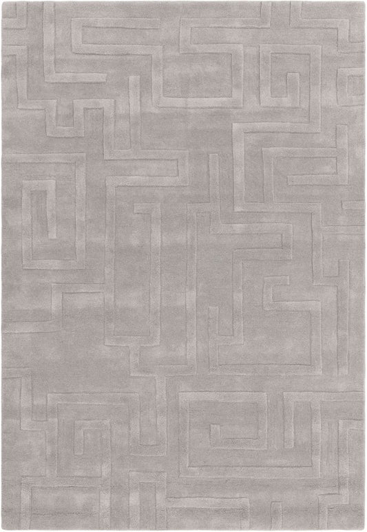 Asiatic London Contemporary Plain Maze Rug - Silver