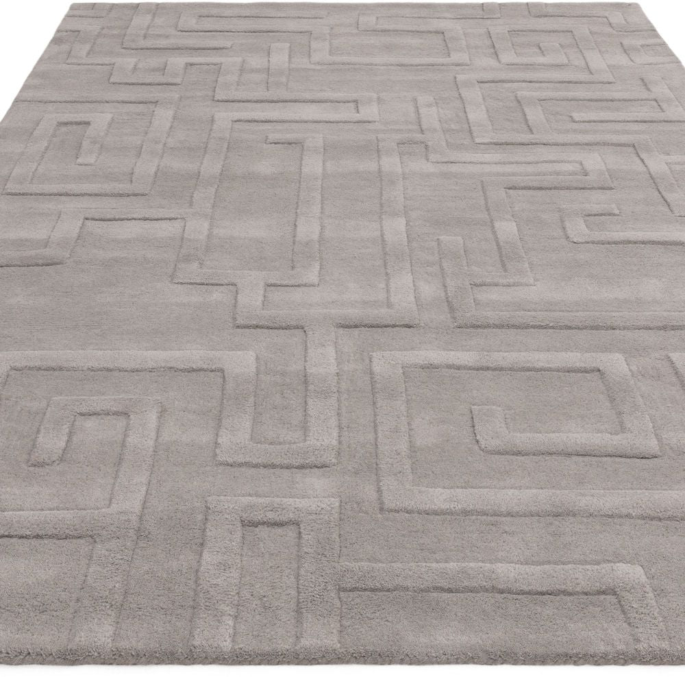 Asiatic London Contemporary Plain Maze Rug - Silver