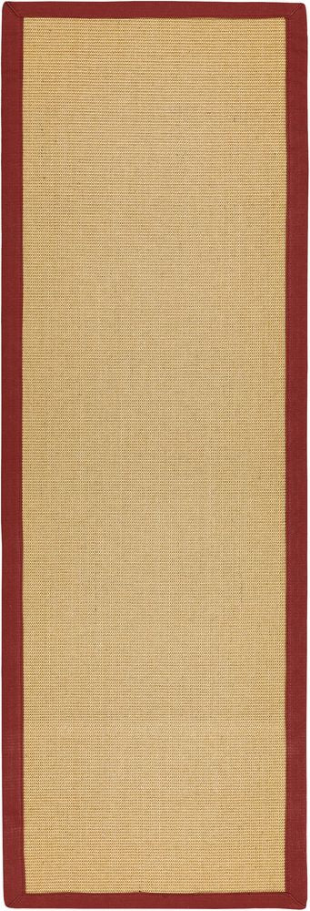 Asiatic London Natural Weaves Sisal Runner Rug - Linen &amp; Red