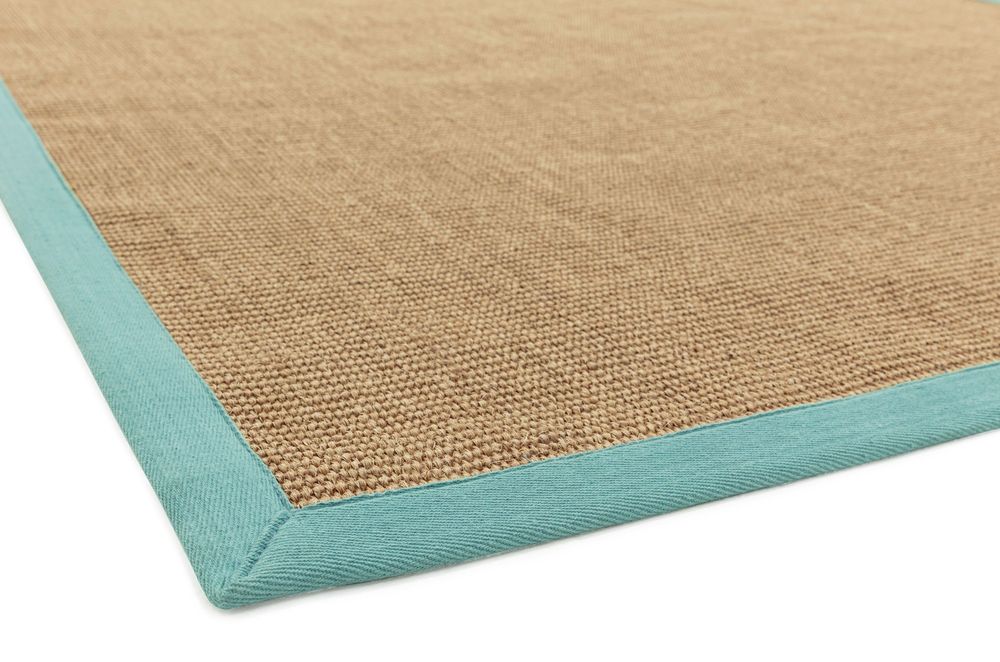 Asiatic London Natural Weaves Sisal Rug - Linen &amp; Aqua