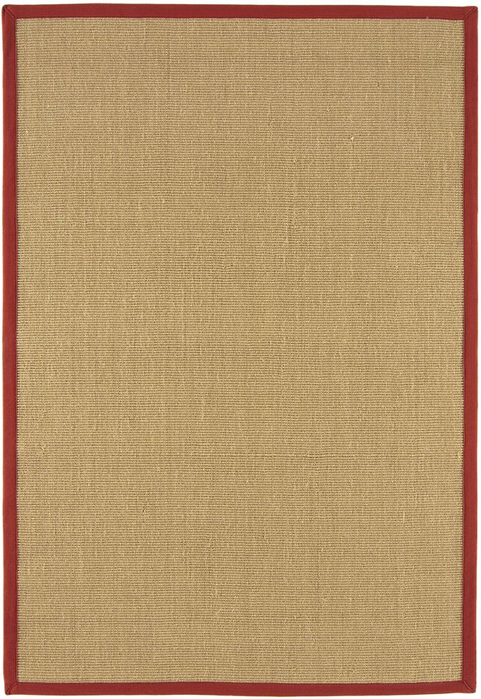 Asiatic London Natural Weaves Sisal Rug - Linen &amp; Red