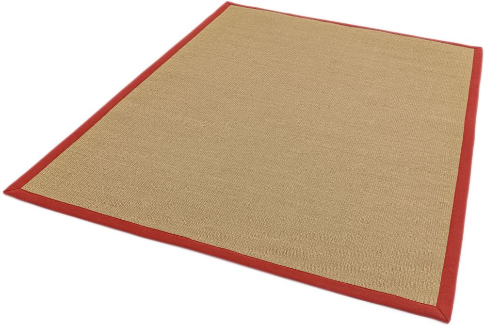 Asiatic London Natural Weaves Sisal Rug - Linen &amp; Red