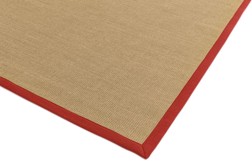 Asiatic London Natural Weaves Sisal Rug - Linen &amp; Red