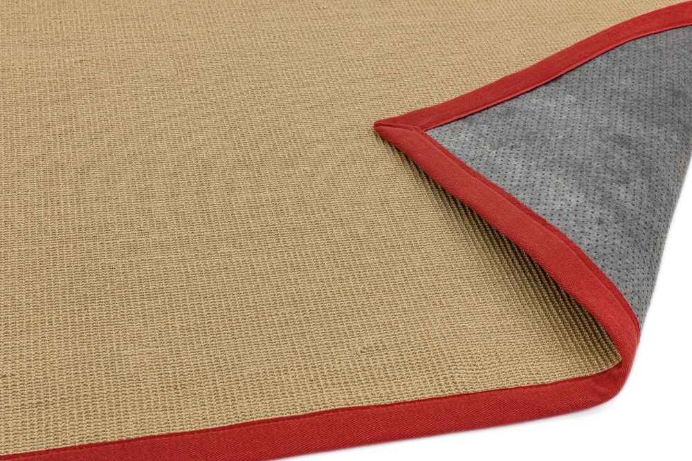 Asiatic London Natural Weaves Sisal Rug - Linen &amp; Red