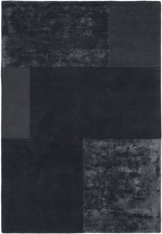 Asiatic London Contemporary Plain Tate Tonal Textures Rug - Charcoal