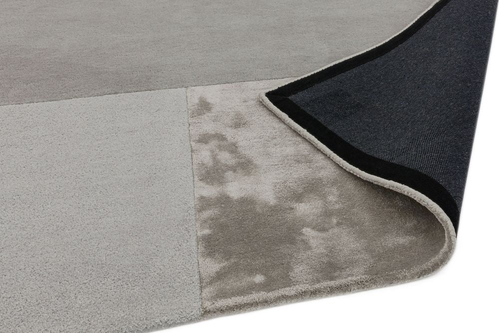 Asiatic London Contemporary Plain Tate Tonal Textures Rug - Silver