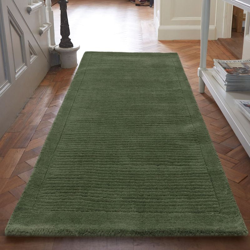 Asiatic London Contemporary Plain York Runner Rug - Forest Green