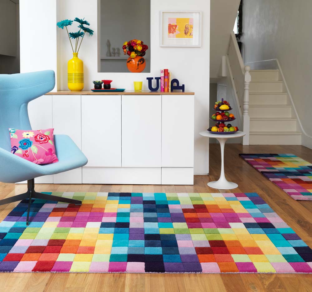 Asiatic London Funk Boxes Rug - Multi - 70cm x 200cm