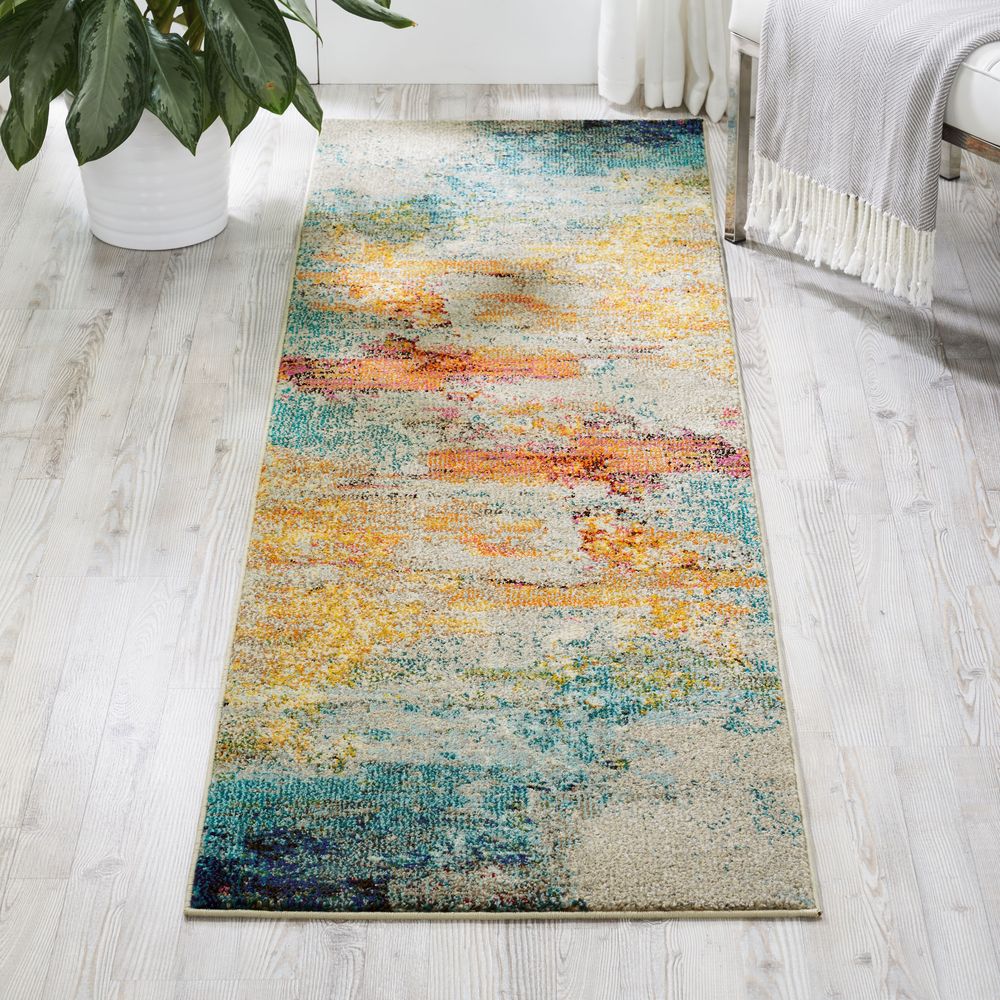 Nourison Celestial CES02 Runner Rug - Sea Leaf