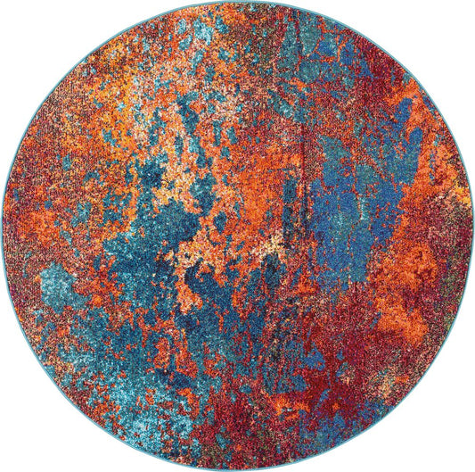 Nourison Celestial CES08 Round Rug - Atlantic