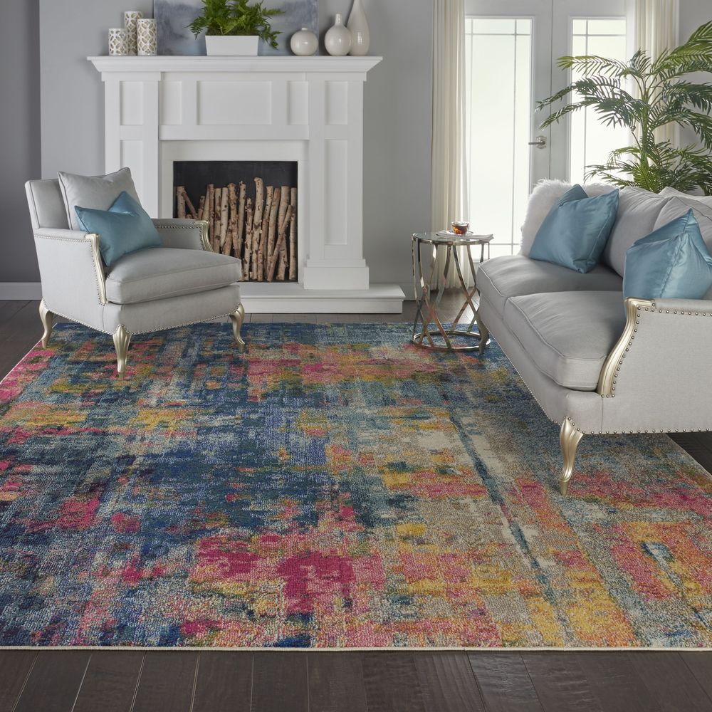 Nourison Celestial CES09 Rug - Blue &amp; Yellow