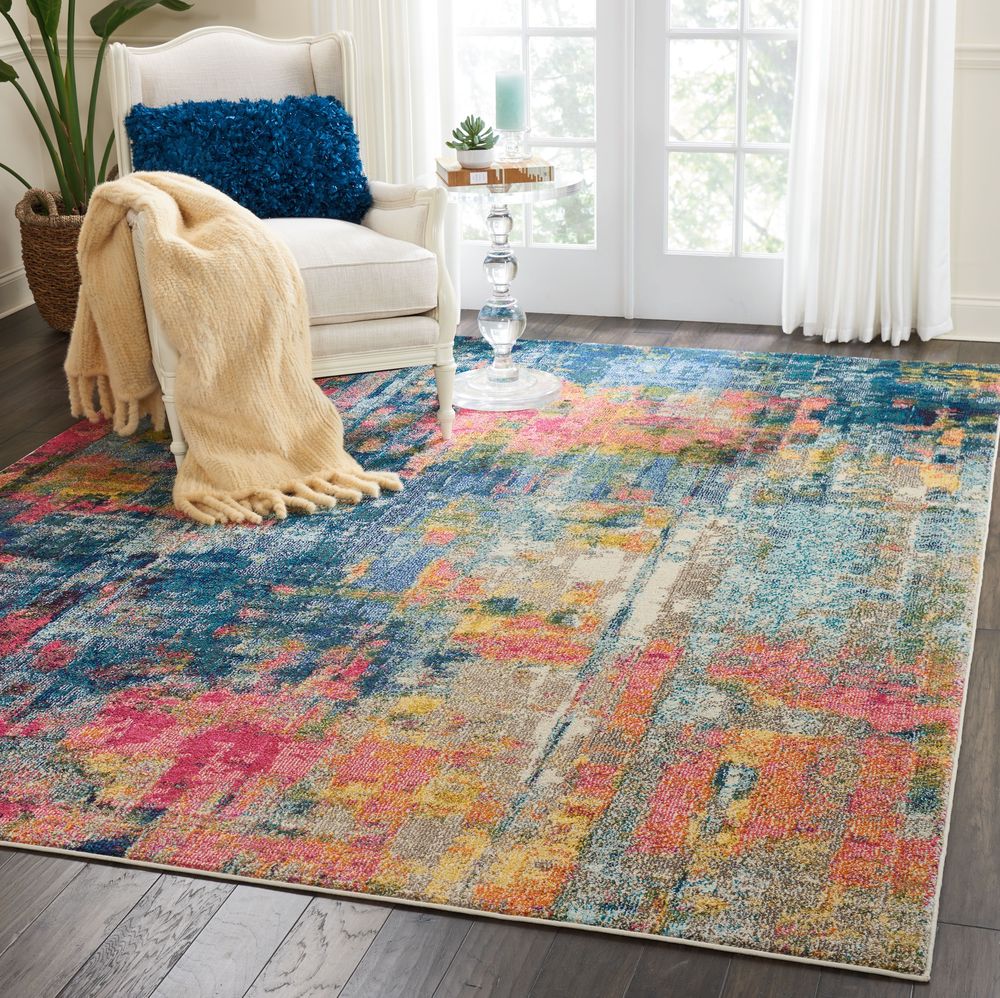 Nourison Celestial CES09 Rug - Blue &amp; Yellow