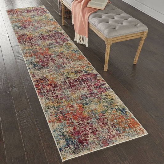 Nourison Celestial CES13 Runner Rug - Pink &amp; Multicolour