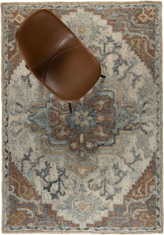 Dutchbone Amori Rug - Blue &amp; Brick