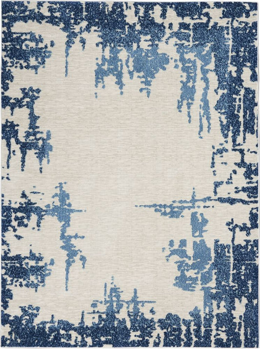 Nourison Etchings ETC04 Rug - Ivory &amp; Blue