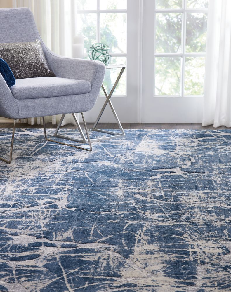 Kathy Ireland KI35 Heritage KI356 Rug - Beige &amp; Blue