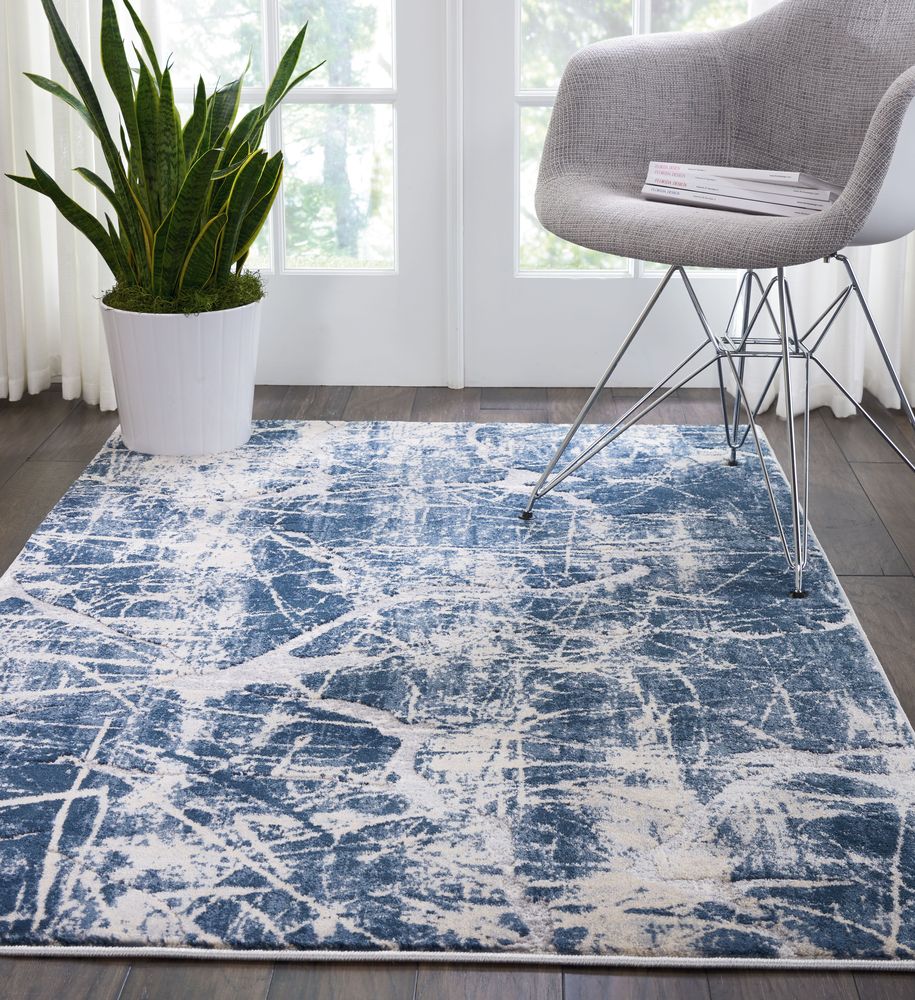 Kathy Ireland KI35 Heritage KI356 Rug - Beige &amp; Blue