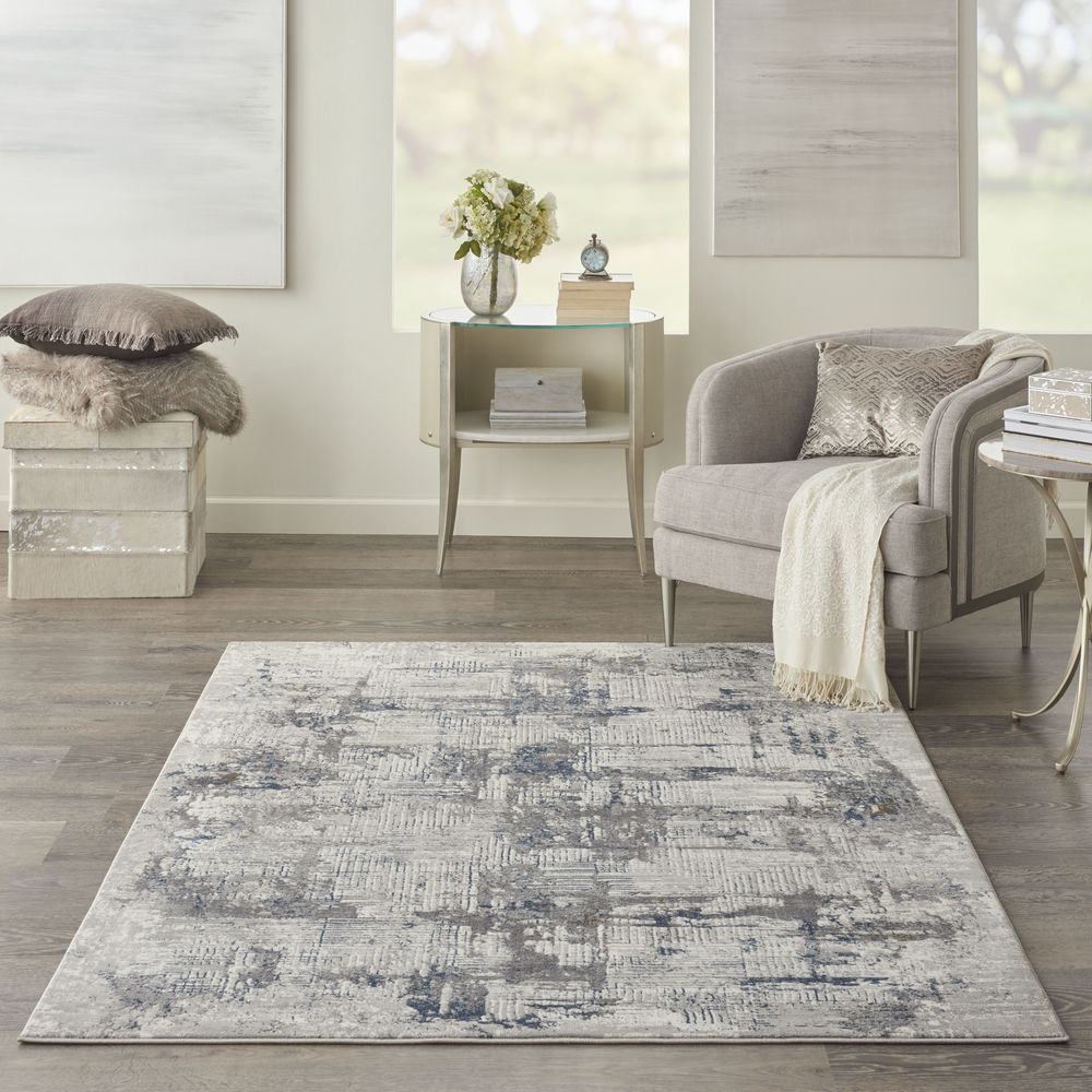 Kathy Ireland KI40 Royal Terrace KI41 Rug - Ivory &amp; Blue