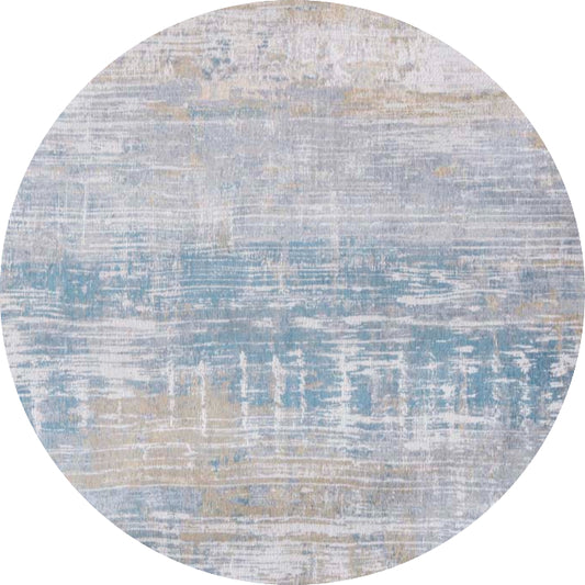 Louis De Poortere Atlantic Streaks Round Rug - 8718 Long Island Blue