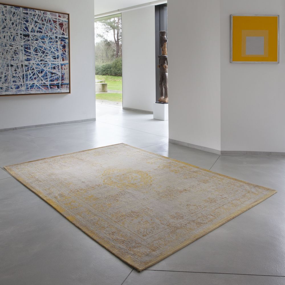 Louis De Poortere Fading World Medallion Rug - 9062 Grey Yellow