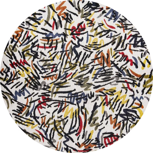 Louis De Poortere Gallery Graffito Round Rug - 9144 Street Graph