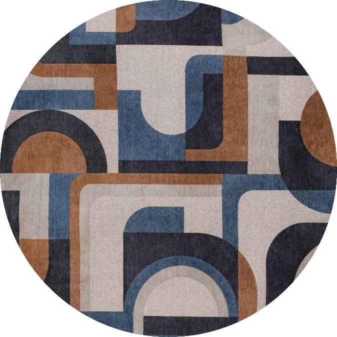 Louis De Poortere Nuance Module Round Rug - 9196 Camel Blue