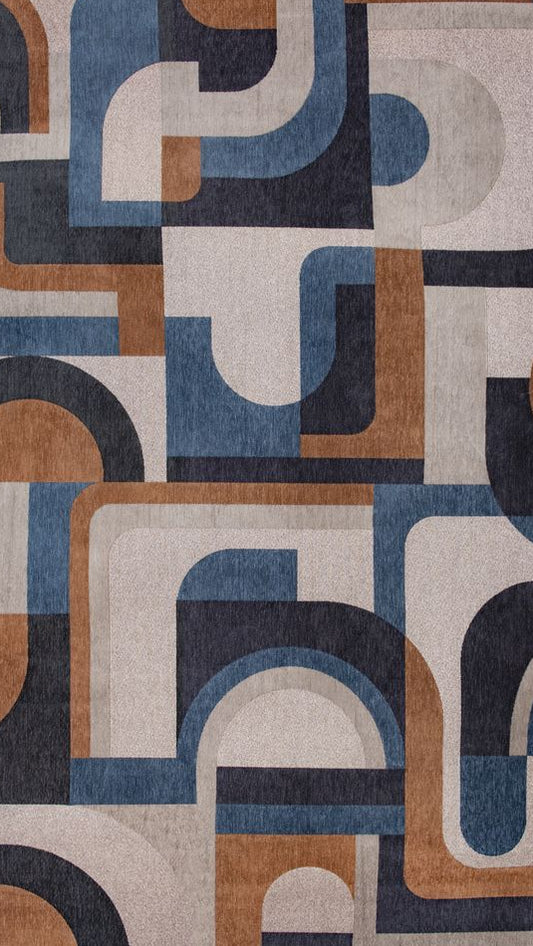 Louis De Poortere Nuance Module Runner Rug - 9196 Camel Blue
